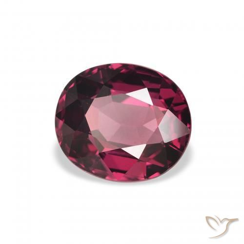 Grenat Rhodolite Violet rougeâtre naturelle ovale, 2.78 ct, VVS