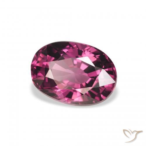 Grenat rhodolite Pourpre moyen naturelle ovale, 2.67 ct, VVS