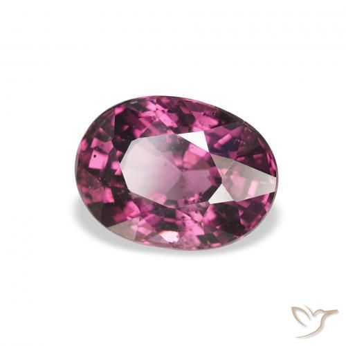 Grenat Rhodolite Violet foncé naturelle ovale, 2.29 ct, VS