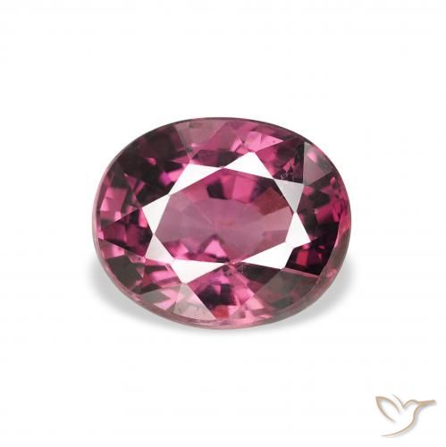 Grenat rhodolite Pourpre de baies roses naturelle ovale, 2.02 ct, VS