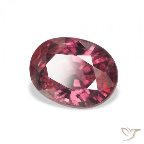 Grenat Rhodolite Pourpre de baie naturelle ovale, 2.95 ct, VS