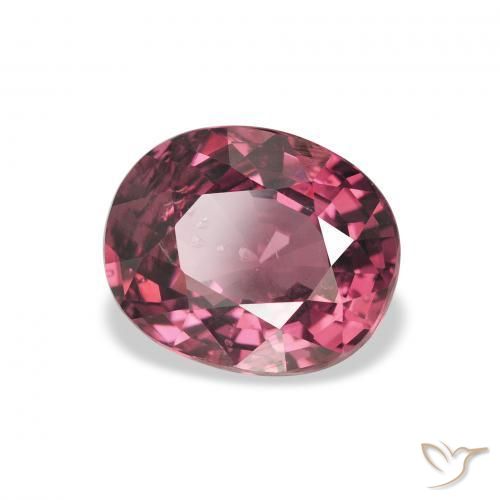 Grenat rhodolite Rose-magenta naturelle ovale, 2.27 ct, VS