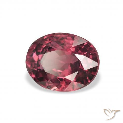 Grenat Rhodolite Violet rougeâtre naturelle ovale, 2.23 ct, VS