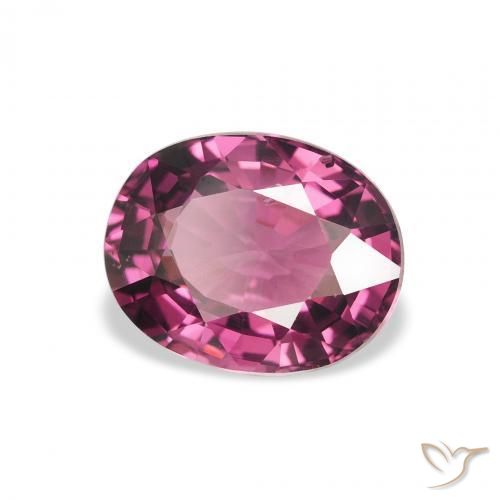 Grenat rhodolite Rose-magenta naturelle ovale, 2.47 ct, VS