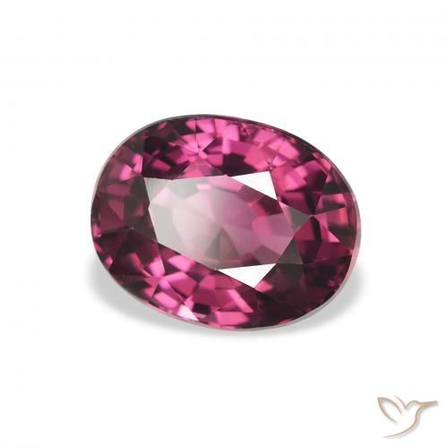 Grenat Rhodolite Pourpre moyen naturelle ovale, 2.63 ct, VS