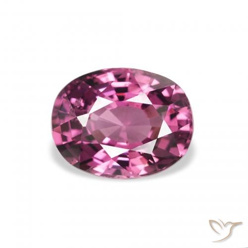 Grenat rhodolite Pourpre de baies roses naturelle ovale, 2.27 ct, VS