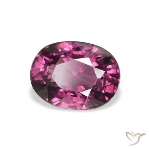 Grenat Rhodolite Pourpre de baies roses naturelle ovale, 2.41 ct, VS