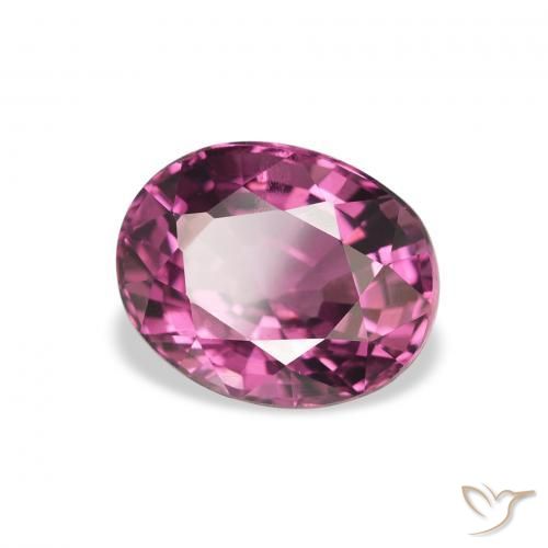 Grenat Rhodolite Pourpre de baies roses naturelle ovale, 2.56 ct, VS