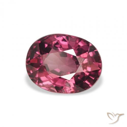 Grenat Rhodolite Violet rougeâtre naturelle ovale, 2.76 ct, VS