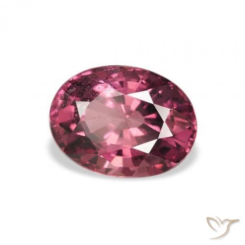 Grenat Rhodolite Pourpre de baies roses naturelle ovale, 2.46 ct, VS