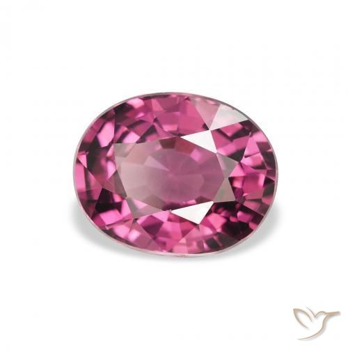 Grenat Rhodolite Pourpre de baies roses naturelle ovale, 2.34 ct, VS