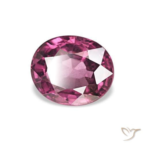 Grenat Rhodolite Pourpre de baies roses naturelle ovale, 1.03 ct, VS