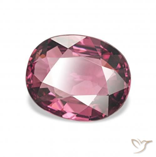 Grenat Rhodolite Rose-magenta naturelle ovale, 1.58 ct, VVS