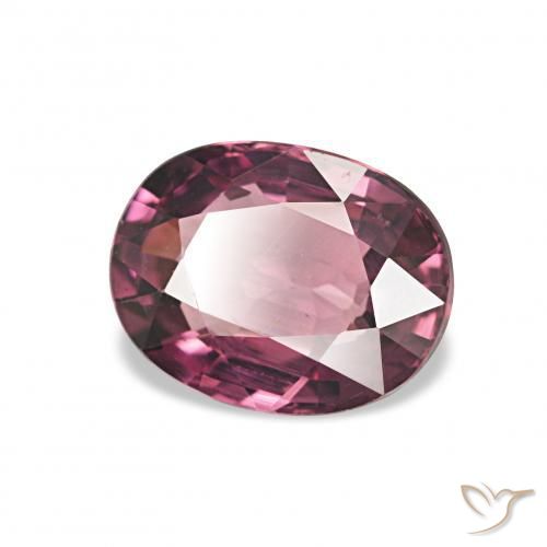 Grenat Rhodolite Rose magenta foncé naturelle ovale, 1.23 ct, VVS-VS
