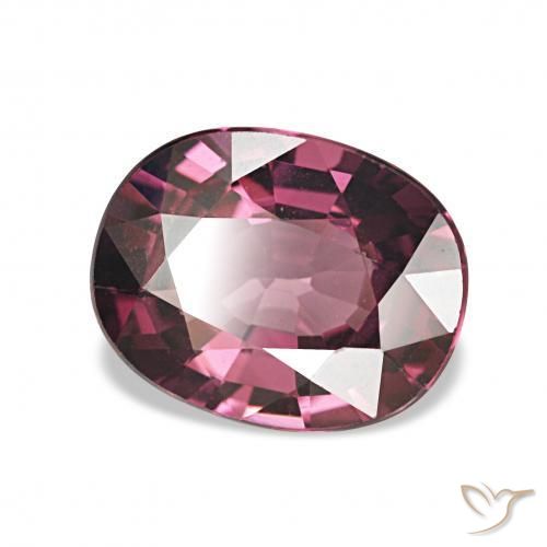 Grenat Rhodolite Rose magenta foncé naturelle ovale, 1.74 ct, VVS