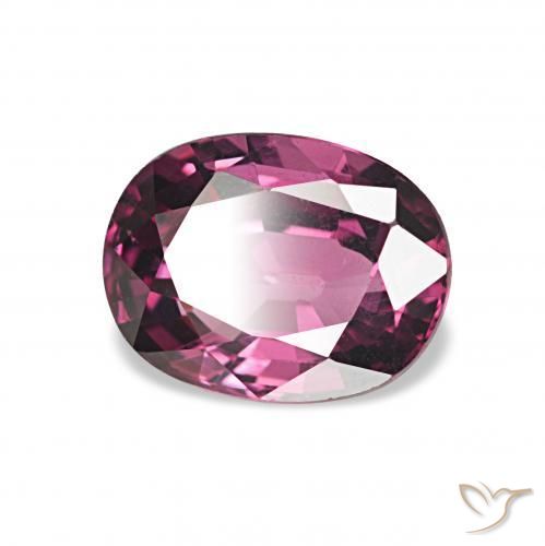 Grenat Rhodolite Pourpre intense naturelle ovale, 1.35 ct, VVS