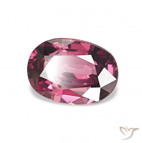 Grenat Rhodolite Pourpre moyen naturelle ovale, 1.24 ct, VVS