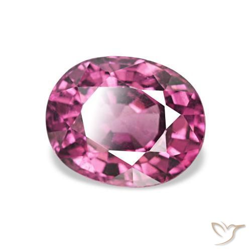 Grenat Rhodolite Pourpre moyen naturelle ovale, 1.25 ct, VVS-VS