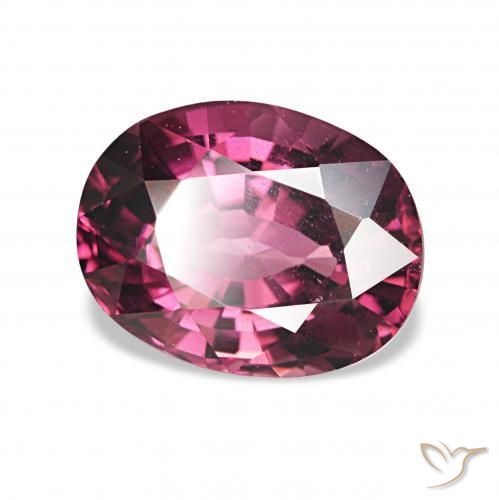 Grenat Rhodolite Violet foncé naturelle ovale, 1.65 ct, VVS-VS