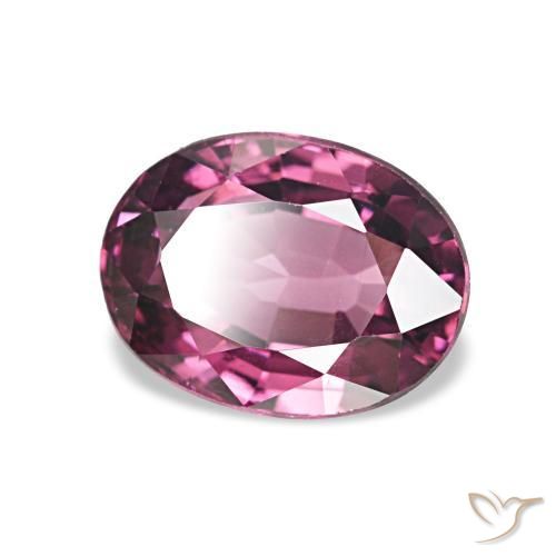 Grenat Rhodolite Violet rougeâtre naturelle ovale, 1.34 ct, VVS-VS