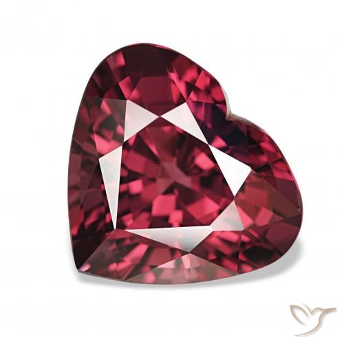 4.19ct Rouge merlot Grenat Rhodolite, Cœur, VVS