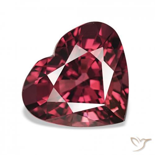 Grenat Rhodolite Rouge merlot naturelle Cœur, 4.19 ct, VVS