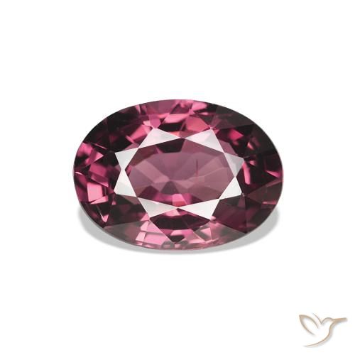 Grenat Rhodolite Pourpre moyen naturelle ovale, 1.12 ct, VVS-VS