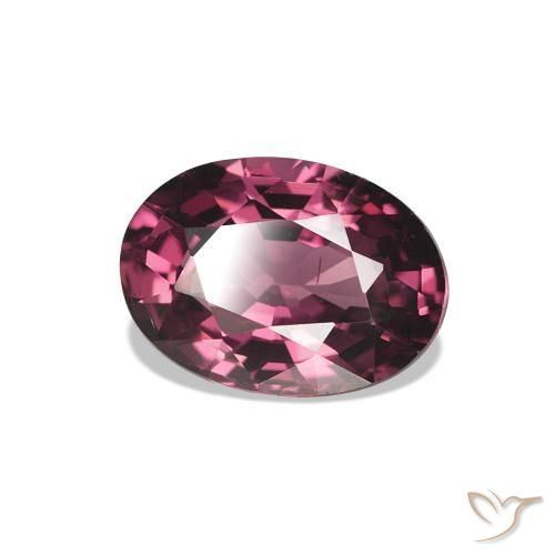 Grenat Rhodolite Pourpre moyen naturelle ovale, 1.12 ct, VVS-VS