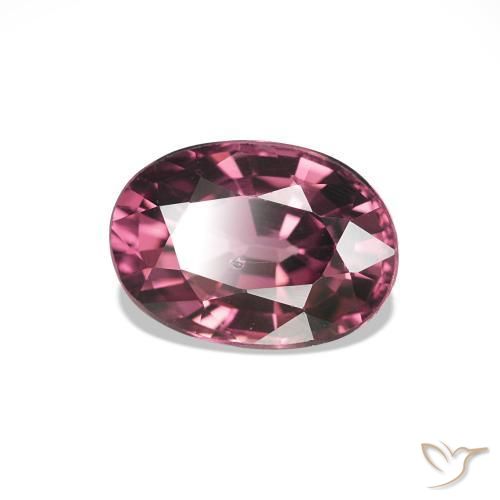 Grenat Rhodolite Pourpre rougeâtre foncé naturelle ovale, 1.05 ct, VS-SI