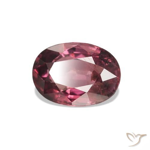 Grenat Rhodolite Rose magenta foncé naturelle ovale, 1.10 ct, VS-SI