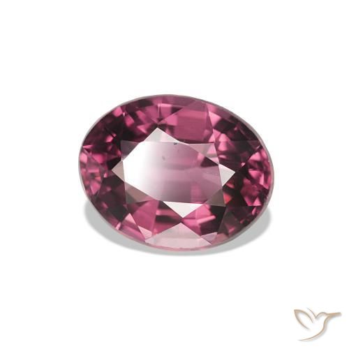 Grenat Rhodolite Rouge Rapberry naturelle Coupe ovale, 1.14 ct, VVS-VS