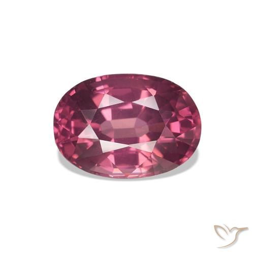 Grenat Rhodolite Pourpre de baies roses naturelle ovale, 1.06 ct, VVS