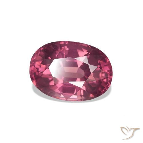 Grenat Rhodolite Pourpre de baies roses naturelle ovale, 1.06 ct, VVS