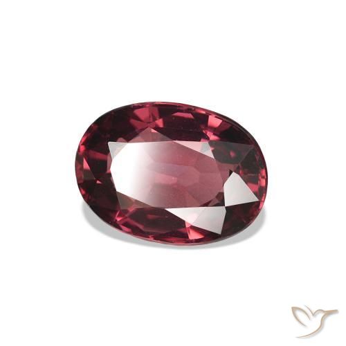 Grenat Rhodolite Rouge framboises naturelle ovale, 1.17 ct, VVS