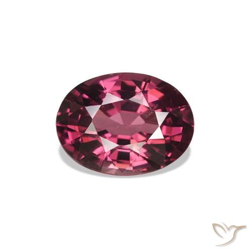 Grenat Rhodolite Pourpre-Rouge naturelle ovale, 1.05 ct, VVS