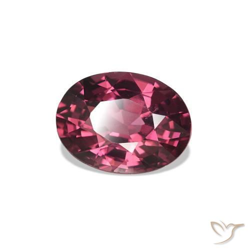 Grenat Rhodolite Pourpre-Rouge naturelle ovale, 1.05 ct, VVS