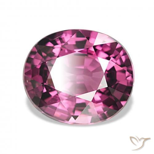 Grenat Rhodolite Baies pourpre rose profond naturelle ovale, 4.21 ct, VVS