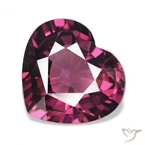 3.95ct Violet foncé Grenat Rhodolite, Cœur, VVS