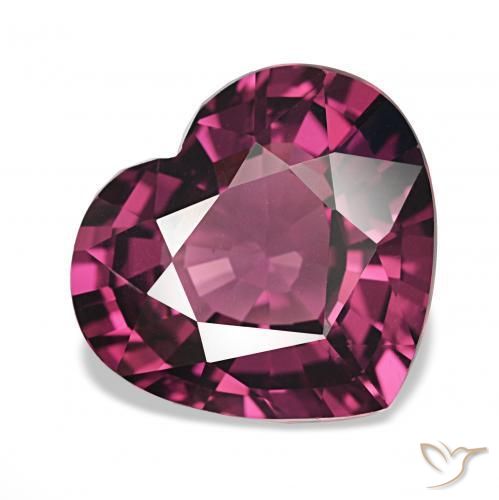 Grenat Rhodolite Violet foncé naturelle Cœur, 3.95 ct, VVS
