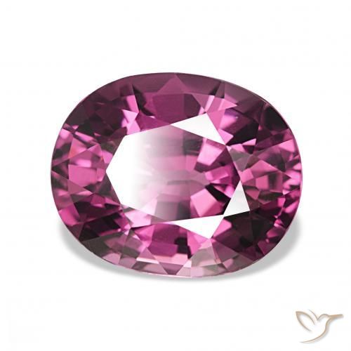 Grenat Rhodolite Medium Dark-Purple naturelle ovale, 4.24 ct, VVS