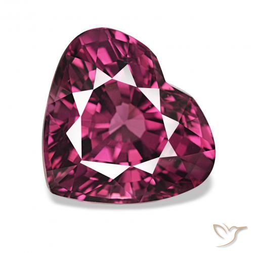 4.12ct Pourpre moyen Grenat Rhodolite, Cœur, VVS