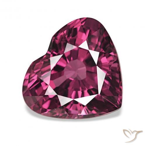 Grenat Rhodolite Pourpre moyen naturelle Cœur, 4.12 ct, VVS
