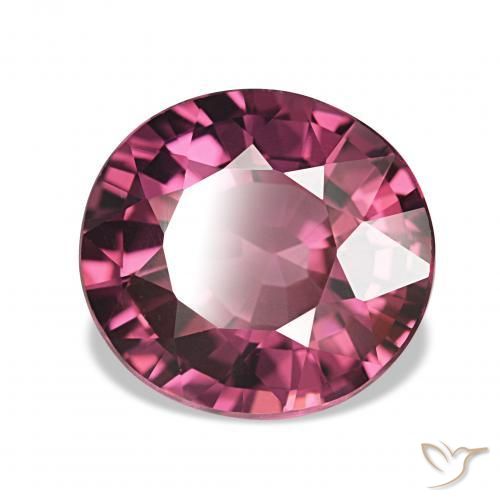 Grenat Rhodolite Rose-magenta naturelle ovale, 4.09 ct, VVS