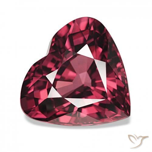 Grenat Rhodolite Medium Dark-Red naturelle Cœur, 4.75 ct, VVS
