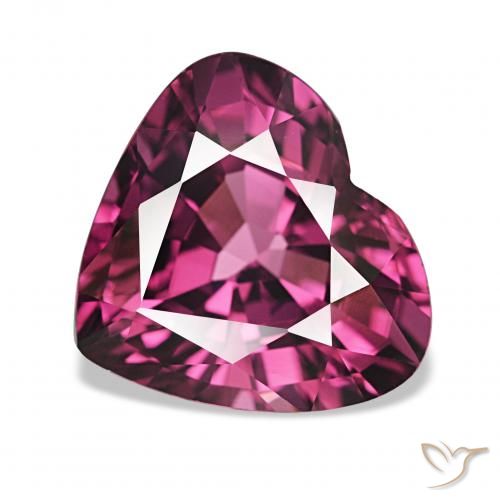 4.06ct Pourpre foncé Grenat Rhodolite, Cœur, VVS