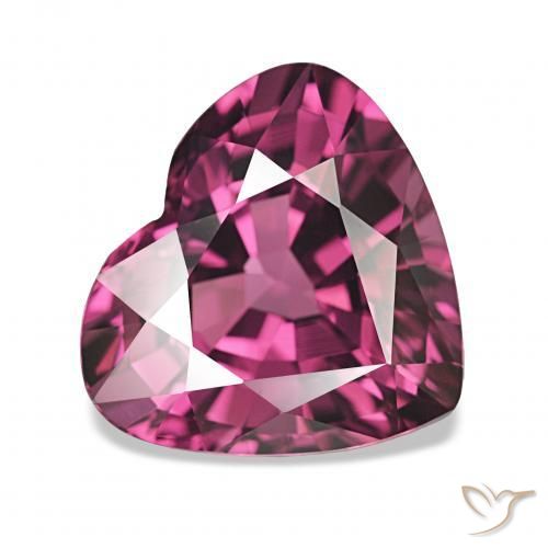 Grenat Rhodolite Pourpre foncé naturelle Cœur, 4.06 ct, VVS
