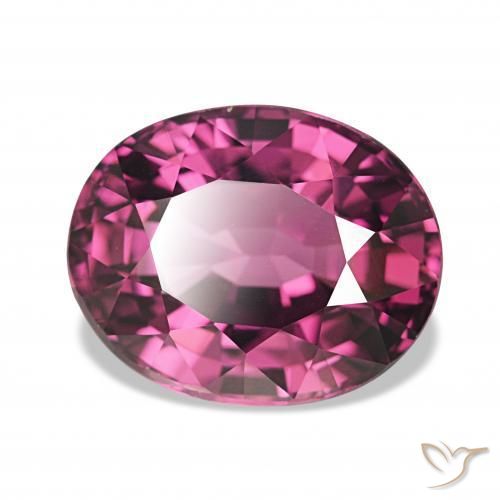 Grenat Rhodolite Rose magenta profond naturelle ovale, 4.83 ct, VVS