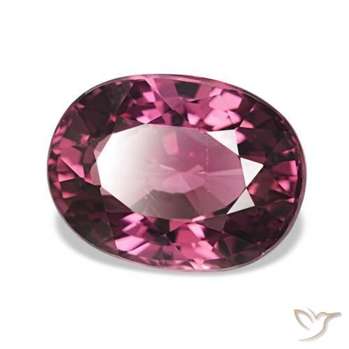 Grenat Rhodolite Violet rougeâtre naturelle ovale, 4.17 ct, VVS
