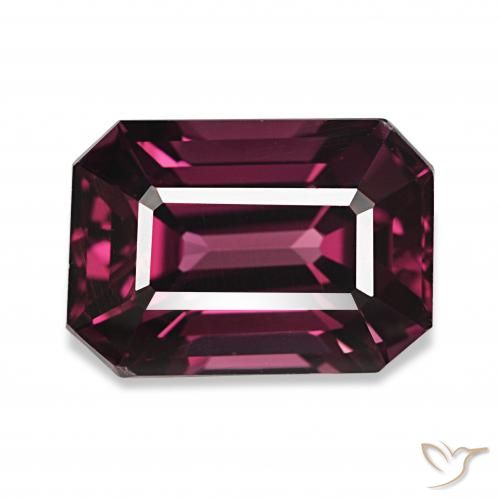 4.61ct Pourpre-Rouge Grenat Rhodolite, Taille émeraude, VVS