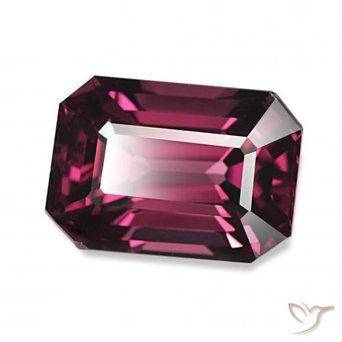 Grenat Rhodolite Pourpre-Rouge naturelle Octogone / coupe Émeraude, 4.61 ct, VVS